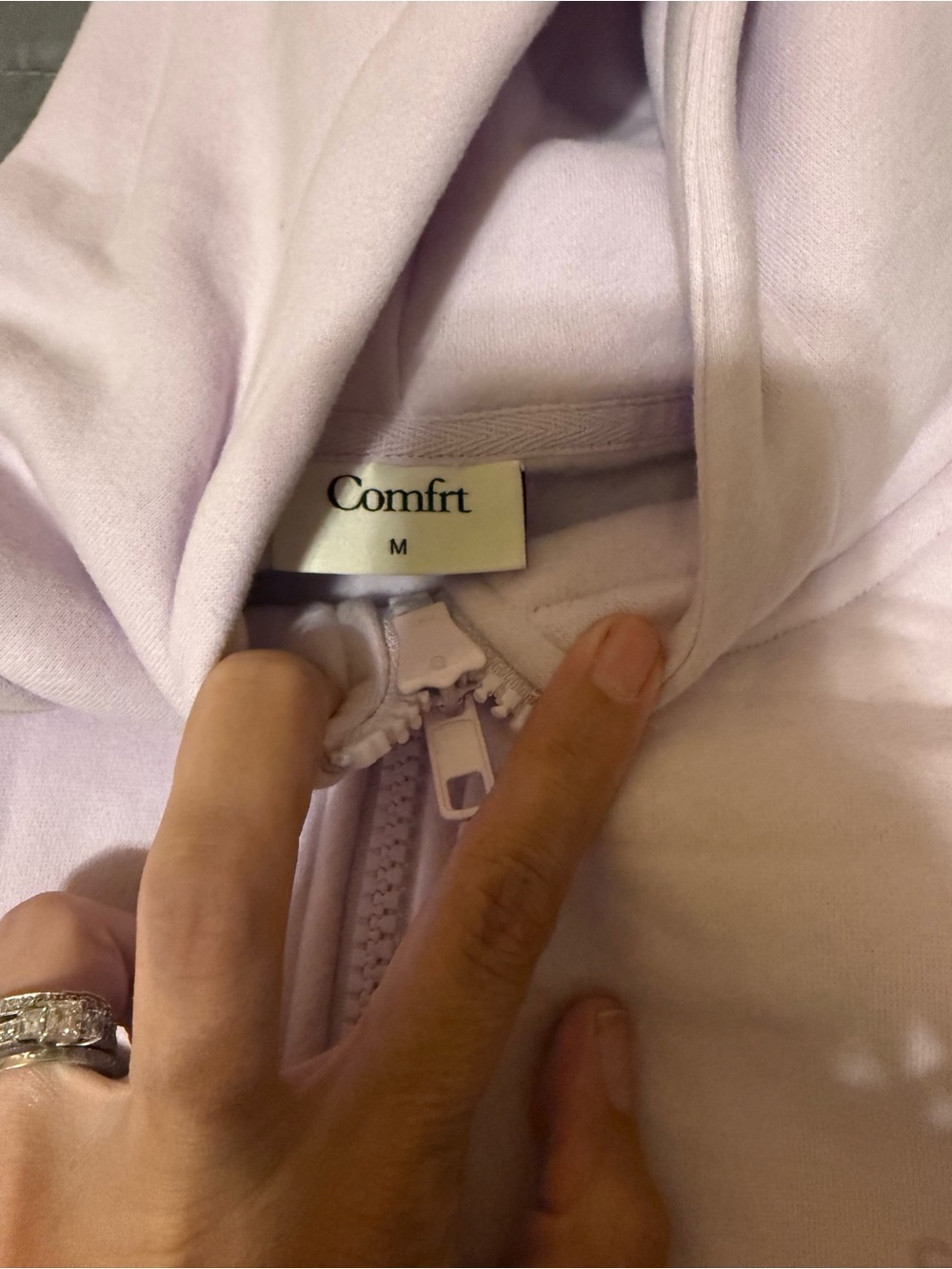 Comfrt Pastel Edit Zip-Up Hoodie Sweater in OPAL - Picture 3 of 3